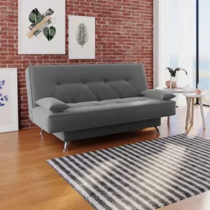 Sofá cama 1,80m Flórida Suede Cinza Adonai Estofados